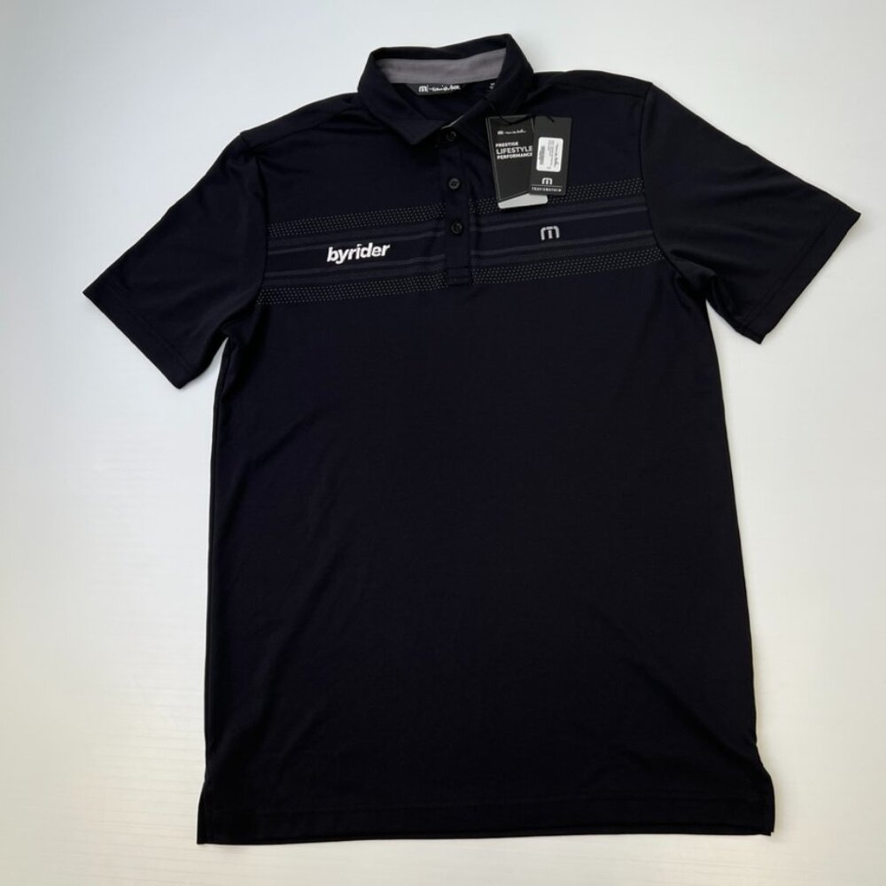 Travis Mathew Polo Men Medium Golf Shirt Byrider Spell Out Work Party Core Ne